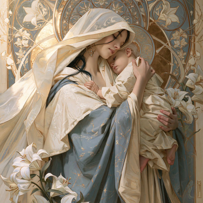 La Vierge à l’Enfant — La Petite Tête dans la main du voile