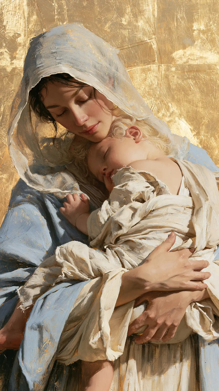 Virgin Mary and Child Jesus - Sacred Gold · Portrait n° 10