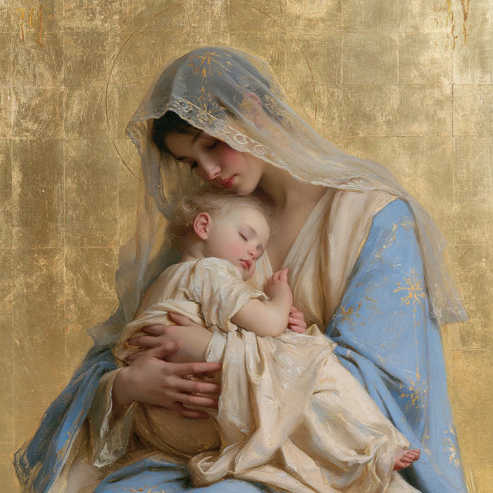La Vierge à l’Enfant — La Petite Paume dans l’abri bleu pâle