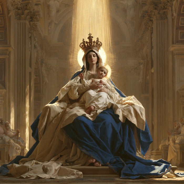 La Vierge à l’Enfant — La Couronne au-dessus du bleu profond