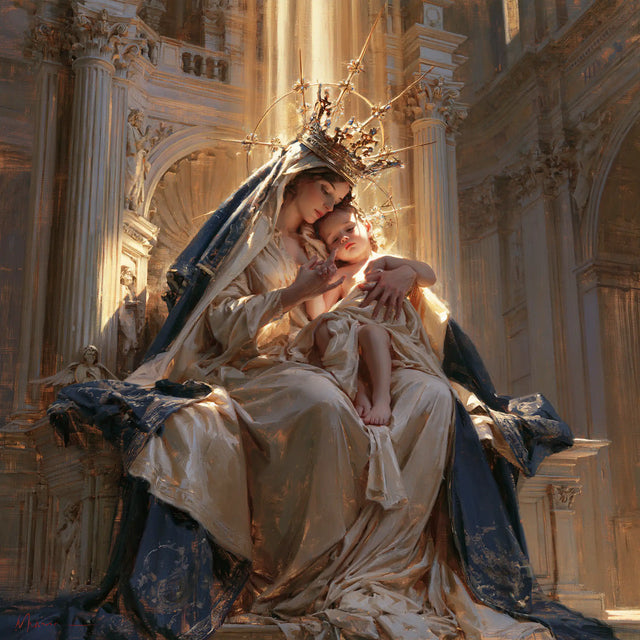 La Vierge à l’Enfant — Le Baiser au cœur du palais clair