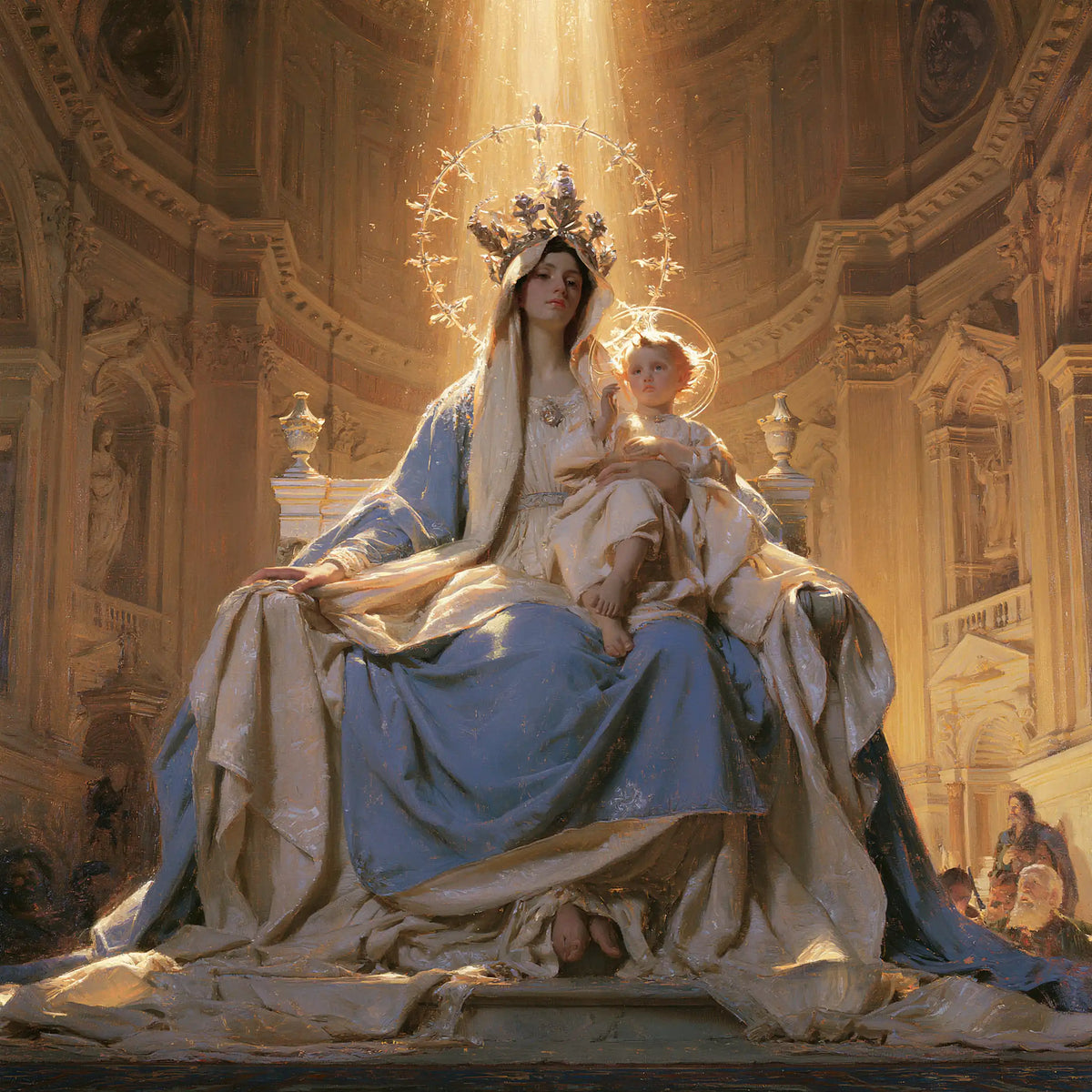 La Vierge à l’Enfant — Le Trône à la couronne d’étoiles fines