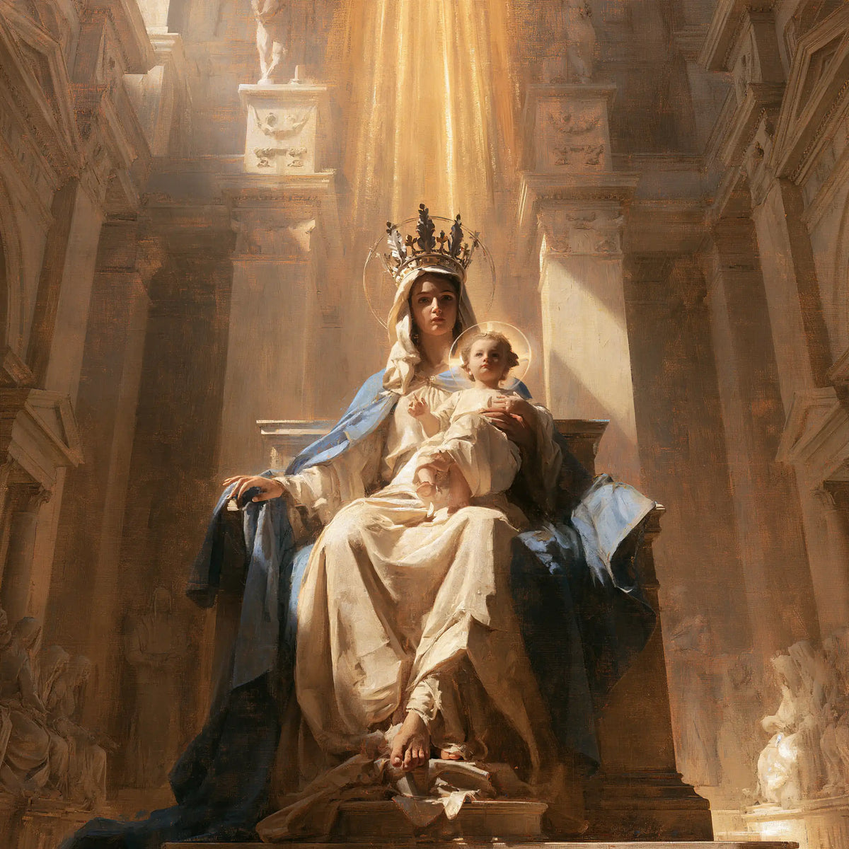La Vierge à l’Enfant — La Petite Présence au pied des murs immenses