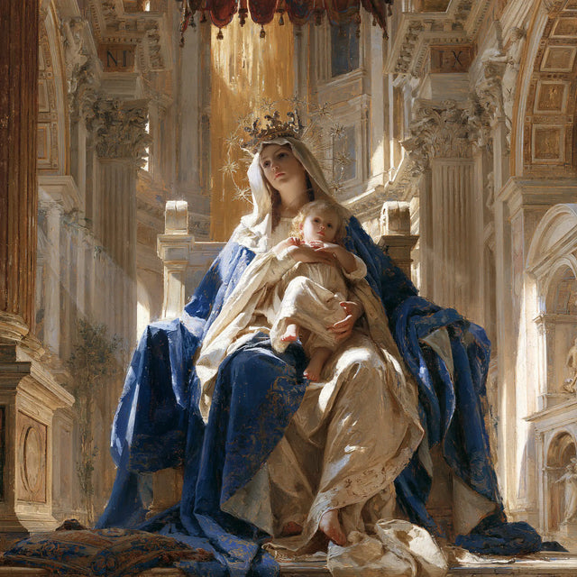 La Vierge à l’Enfant — Le Trône sous la tenture écarlate