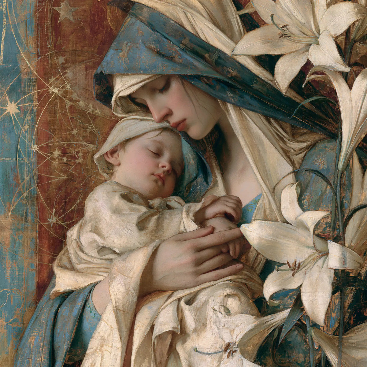 La Vierge à l’Enfant — Le Petit Bonnet près des lys