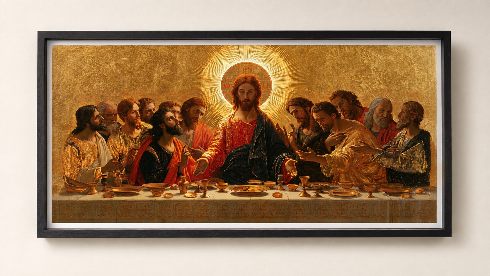 Le même imprimé Last Supper Fine Art dans un cadre Box noir foncé