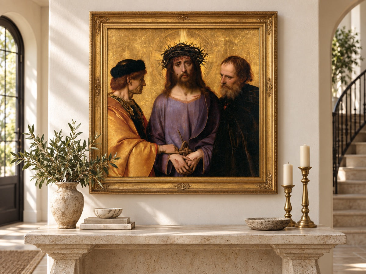 Ecce Homo — mise en scène avec cadre doré