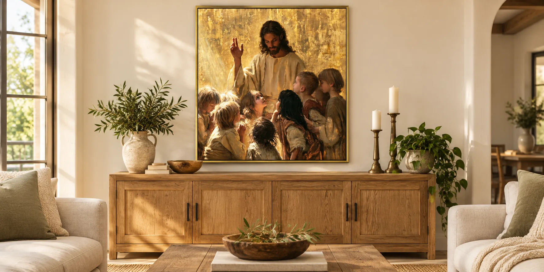 Jesus and the Children - Sacred Art Nouveau