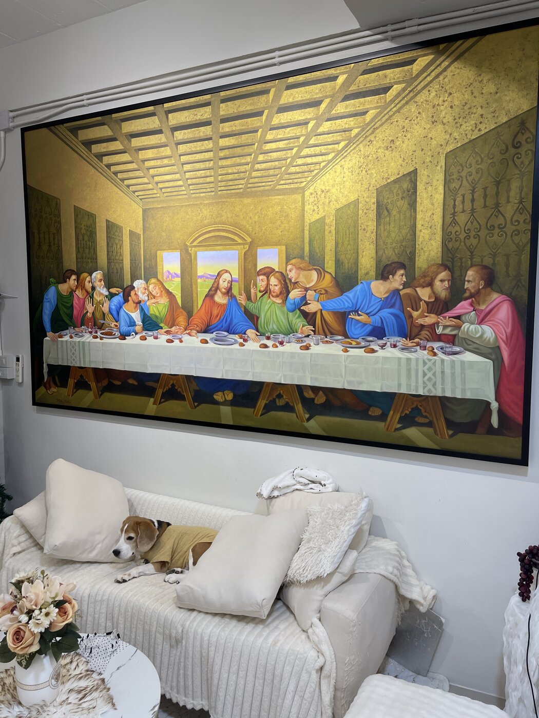 La Cène en grand format dans un salon