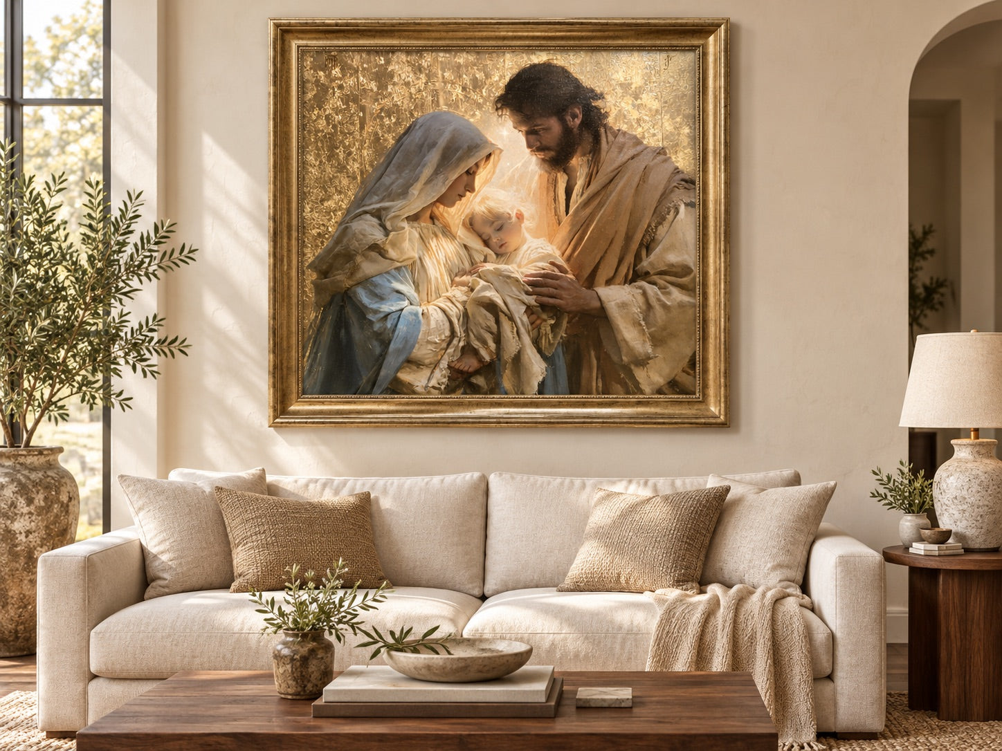 La Sainte Famille dans le salon